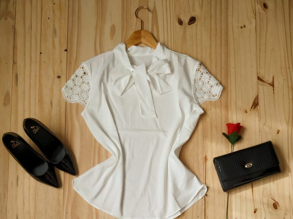 Blusa Tecido Crepe Seda Branco