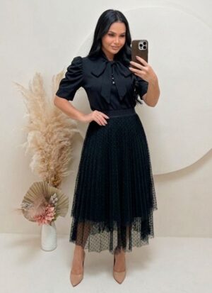 Saia 2 Maria em Tule Preto