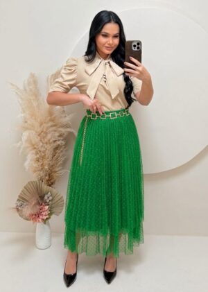 Saia 2 Maria em Tule Verde Bandeira