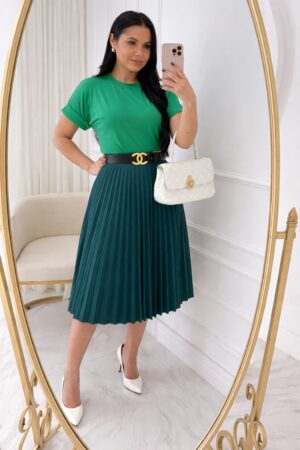 Saia Plissada Midi floresta Oregon