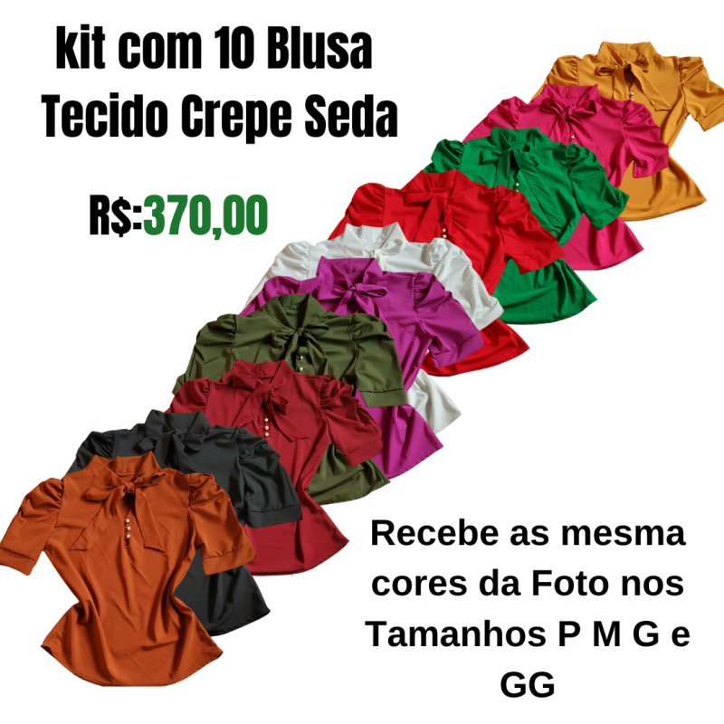 Kit com 10 Blusas