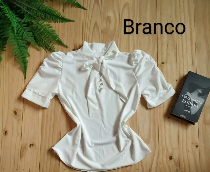 Blusa Tecido Crepe Seda Branco - Image 2