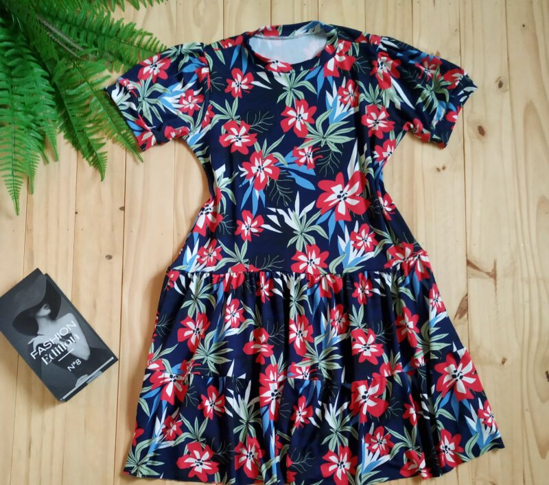 Vestido 2 Maria Estampado Tecido Malha Crepe