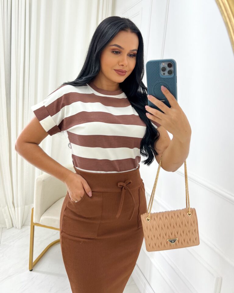 Blusa Tecido viscolaycra Marrom