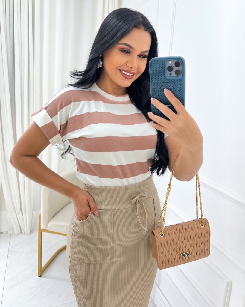 Blusa Tecido viscolaycra beje