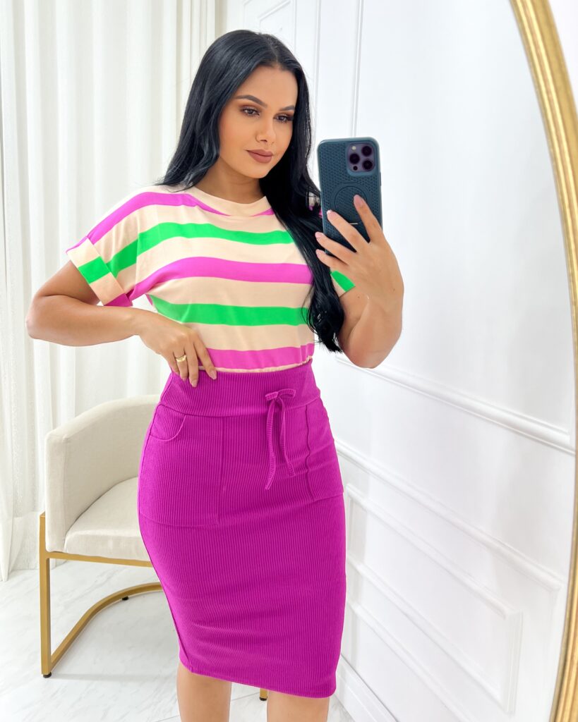 Blusa Tecido viscolaycra fuscia