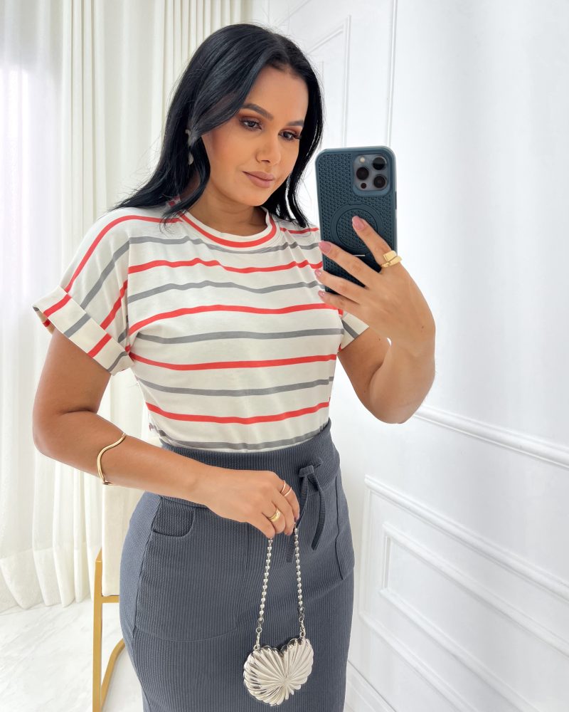 Blusa Tecido viscolaycra cinza