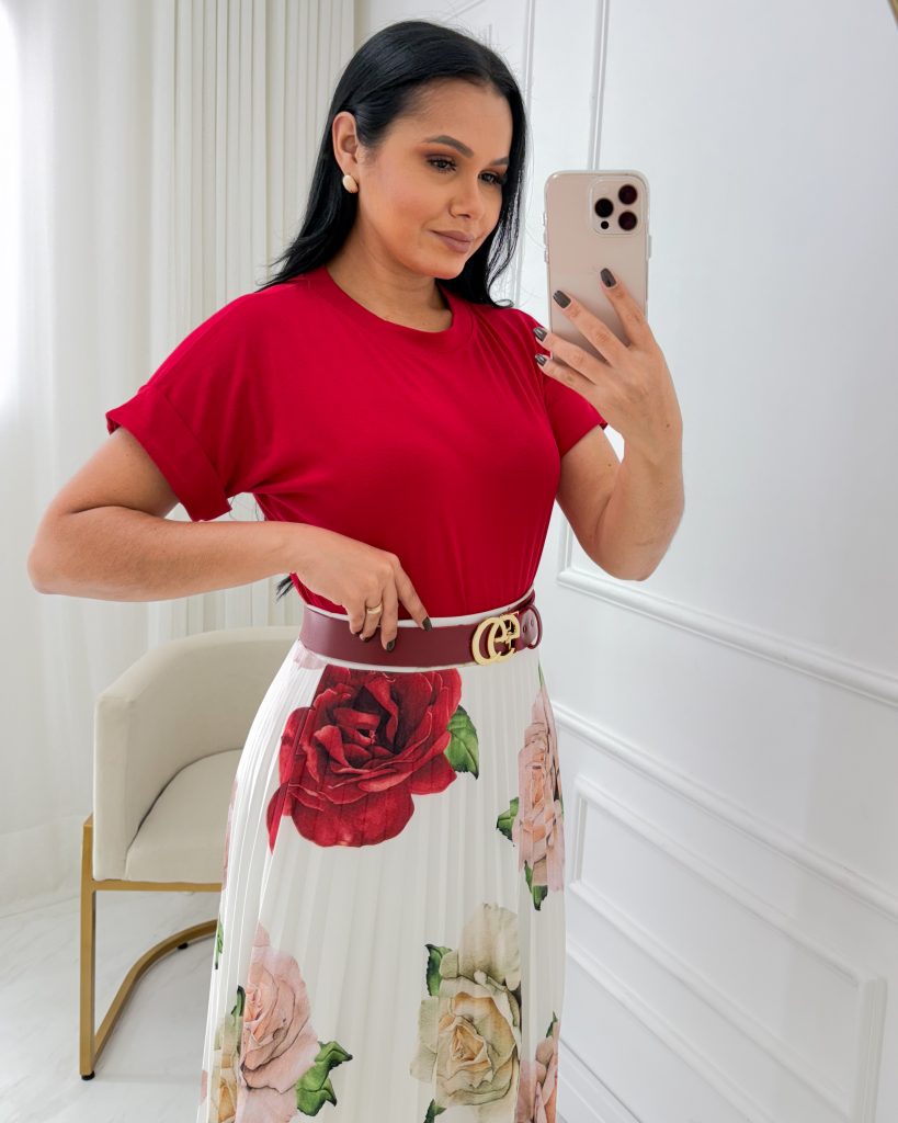 Blusa Tecido viscolaycra vermelho