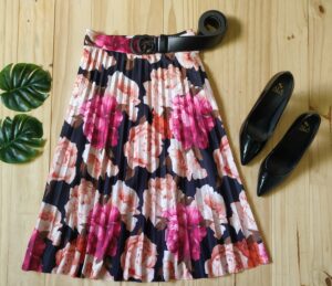 Saia Plissada Midi Estampada