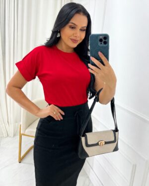 Blusa Tecido viscolaycra vermelho