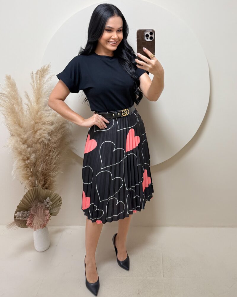 Conjunto Blusa+ Saia-Preto