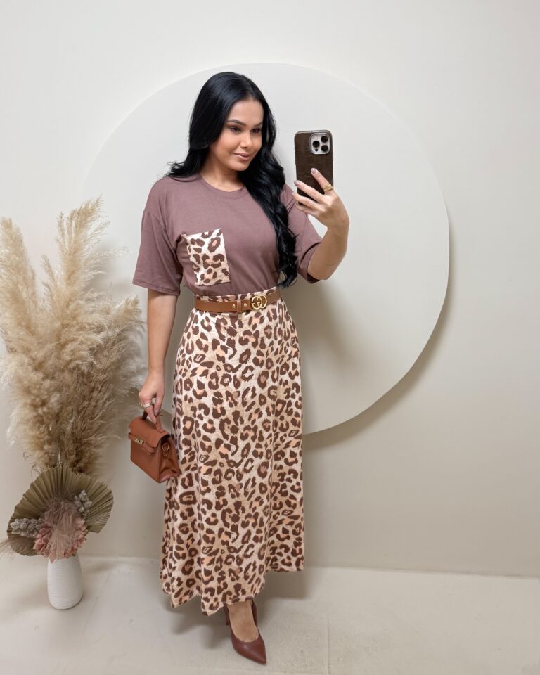 Conjunto Blusa+ Saia Longa rose