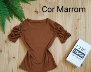 Blusa Manga Princesa Tecido Ribana