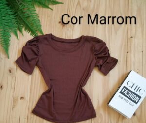 Blusa Manga Princesa Tecido Ribana