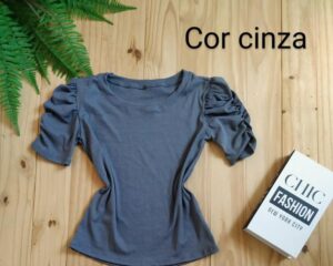 Blusa Manga Princesa Tecido Ribana
