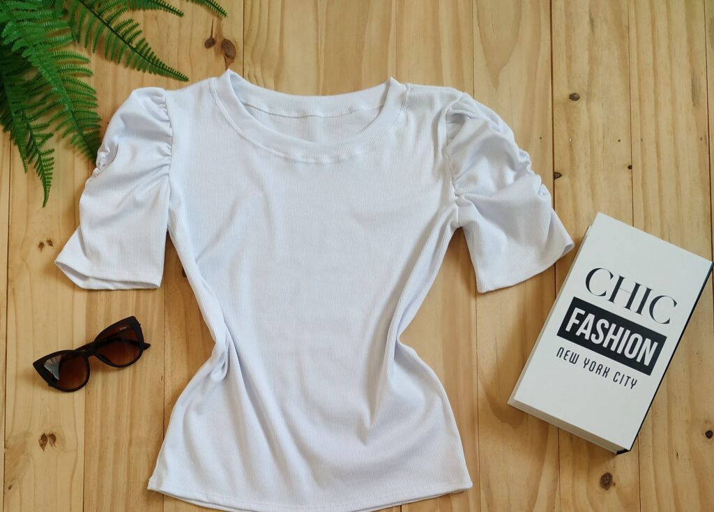 Blusa Manga Princesa Tecido Ribana