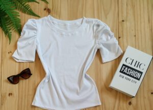 Blusa Manga Princesa Tecido Ribana