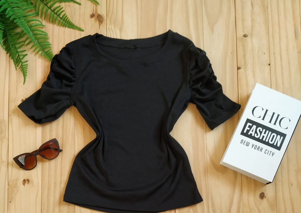 Blusa Manga Princesa Tecido Ribana