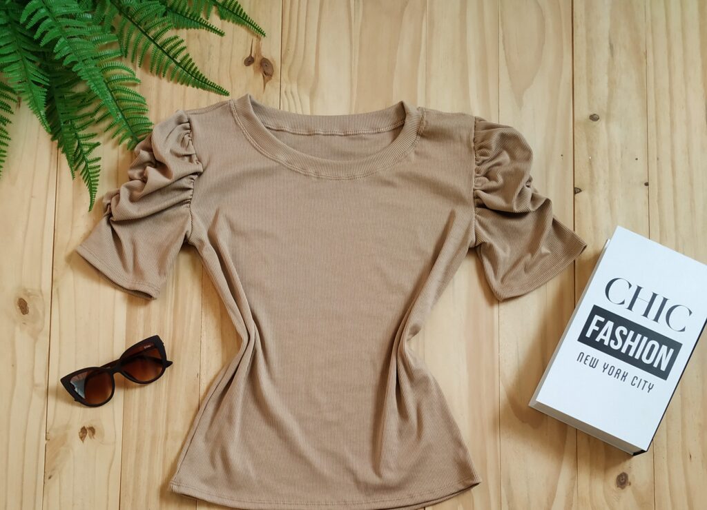 Blusa Manga Princesa Tecido Ribana