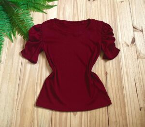 Blusa Manga Princesa Tecido Ribana