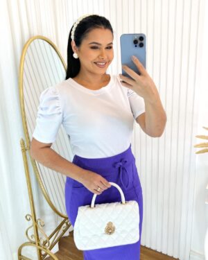 Blusa Manga Princesa Tecido Ribana