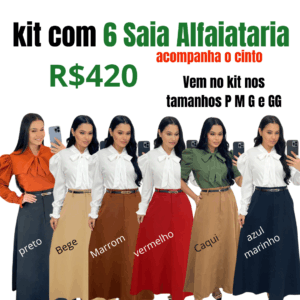 kit com 6 Saia em Alfaitaria
