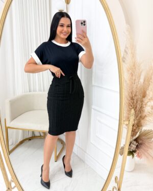 Blusa Tecido viscolaycra Preto