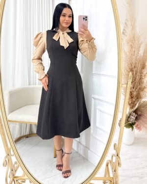 Vestido Midi em Alfaiataria regata Marrom