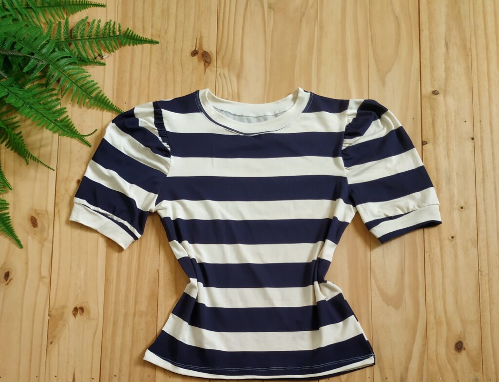 Blusa Manga Princesa Tecido Viscolaycra Azul Marinho