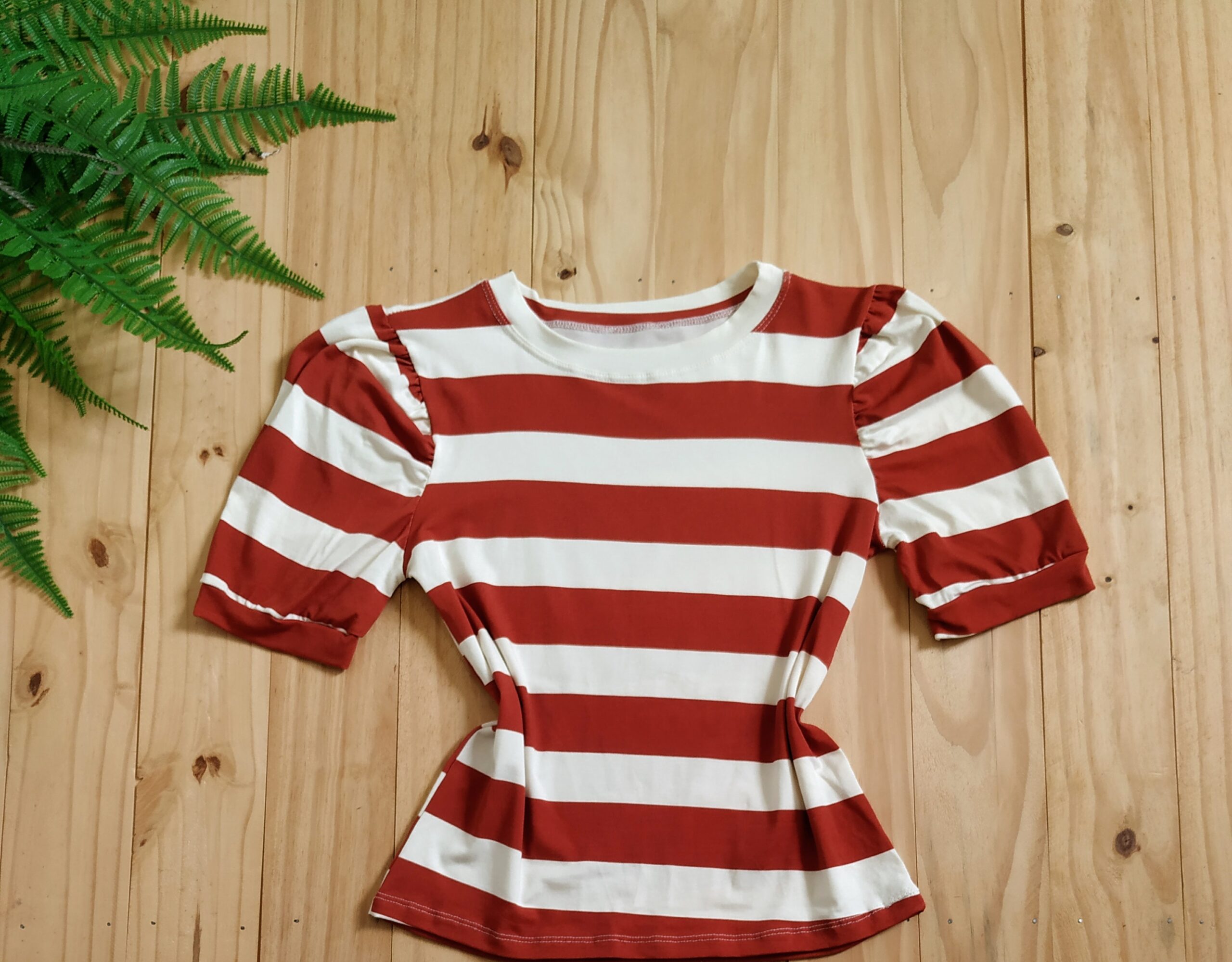 Blusa Manga Princesa Tecido Viscolaycra Terra Cota