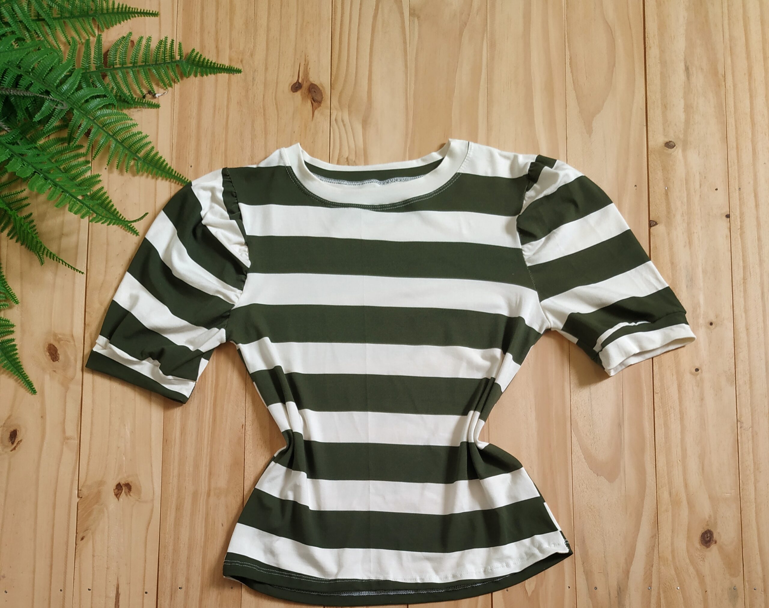 Blusa Manga Princesa Tecido Viscolaycra Verde musgo