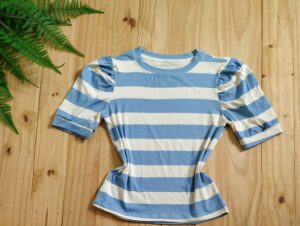Blusa Manga Princesa Tecido Viscolaycra Azul