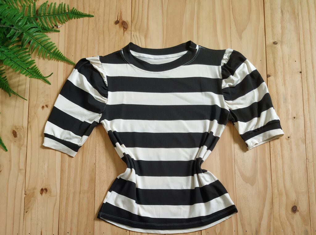 Blusa Manga Princesa Tecido Viscolaycra Preto