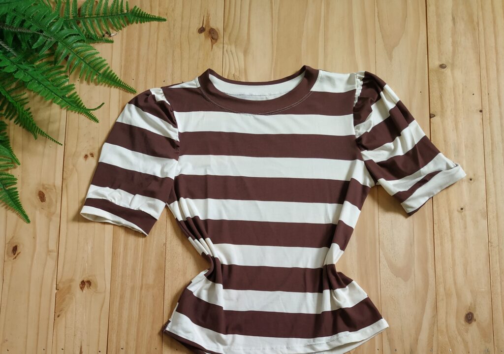Blusa Manga Princesa Tecido Viscolaycra Marrom