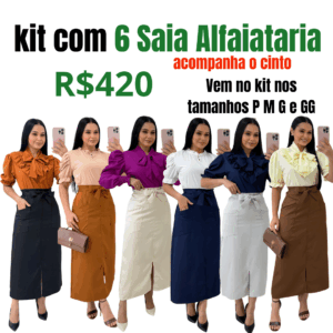 kit com 6 Saia em Alfaitaria