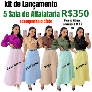 kit com 5 Saia em Alfaiataria