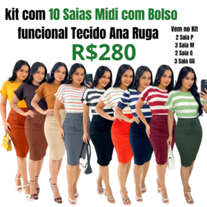 kit com 10 Saia Midi
