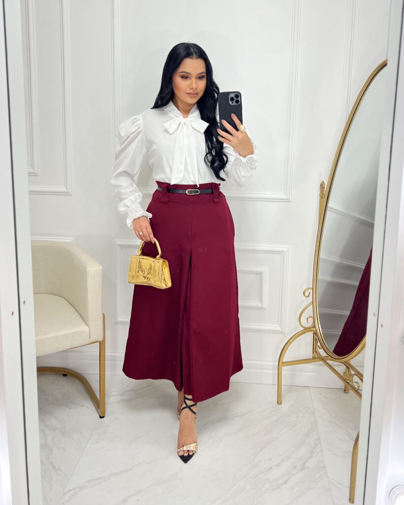 Saia Alfaiataria Midi-Marsala