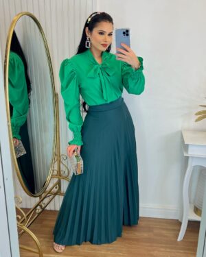 Saia longa Plissada