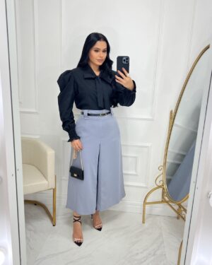 Saia Alfaiataria Midi-Azul bebe