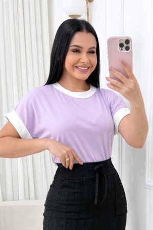 Blusa Tecido viscolaycra lilas