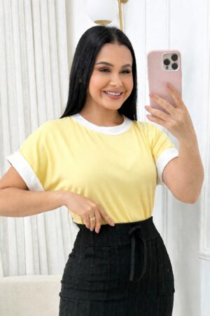 Blusa Tecido viscolaycra Amarelo