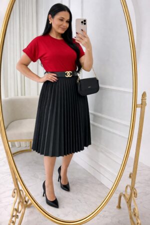 Conjunto Blusa+ Saia- vermelho+ Preto