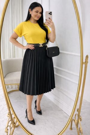 Conjunto Blusa+ Saia- amarelo+preto