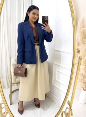 Blazer Feminino Tecido Alfaiataria azul marinho