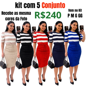 Kit Com 5 Conjunto manga princesa